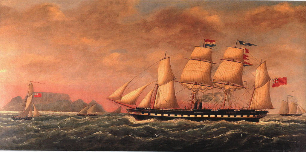 A painting of the SS Great Britain on a voyage to Australia